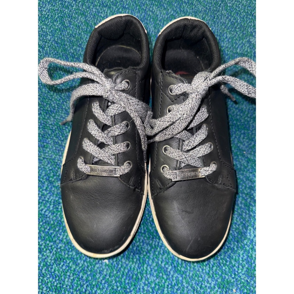 Harley-Davidson Women Black Leather Low Top Sneakers Size 6.5M